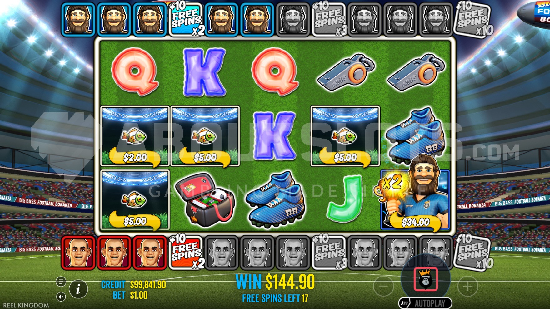 Big Bass Football Bonanza Gameplay View