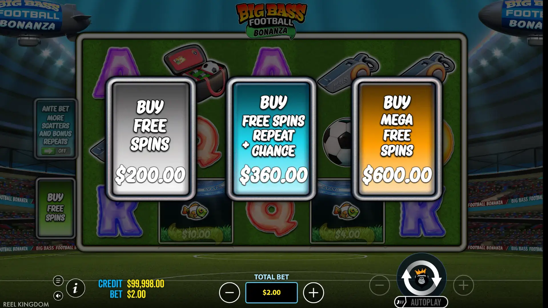 Big Bass Football Bonanza Bonus Round Multiplier Collect